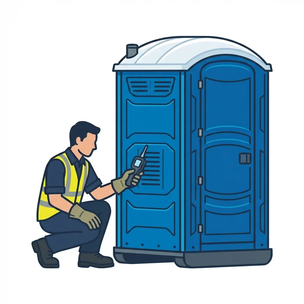 Infographic detailing causes of portable toilet odors in Lee's Summit, MO